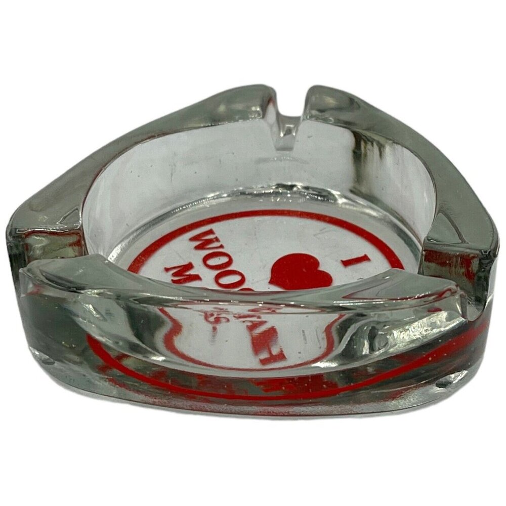 I Heart Woostah Mass. Triangular Ashtray Ash Tray Glass Dime Store Souvenir - Picture 3 of 8